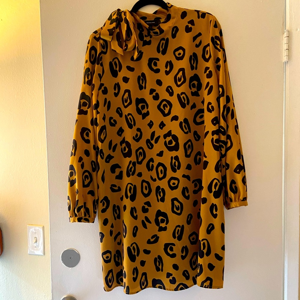 🐆 Who What Wear Leopard L/S Dress - Size L 🐆